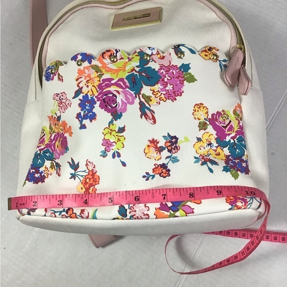 BETSEY JOHNSON BACKPACK BONE BLUSH PINK FLORAL Bag Faux Leather - Picture 5 of 11
